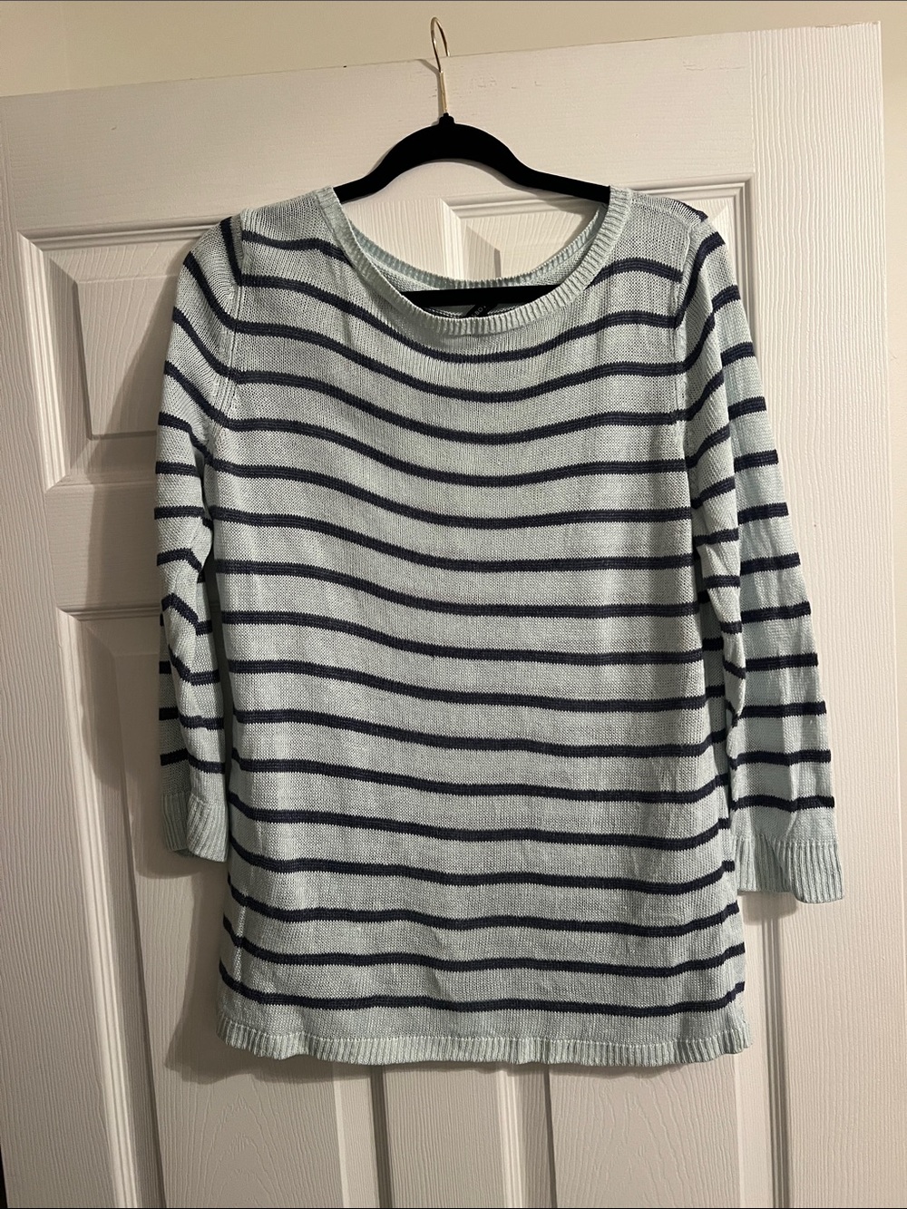 Talbots Striped Light Blue and Navy Women's Sweater